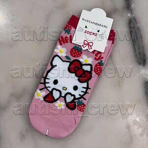 4/$12 💥🆕 Hello Kitty Pink Adult Themed Character No Show Socks | 4587